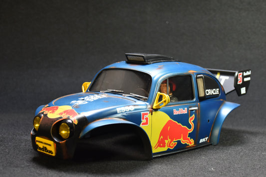 Tamiya BLITZER BEETLE 1/10 Custom Painted Body – Finished with Driver Figure (RED BULL LIVERY)