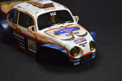 Tamiya BLITZER BEETLE 1/10 Custom Painted Body – Finished with Driver Figure (DAKAR ROTHMANS)