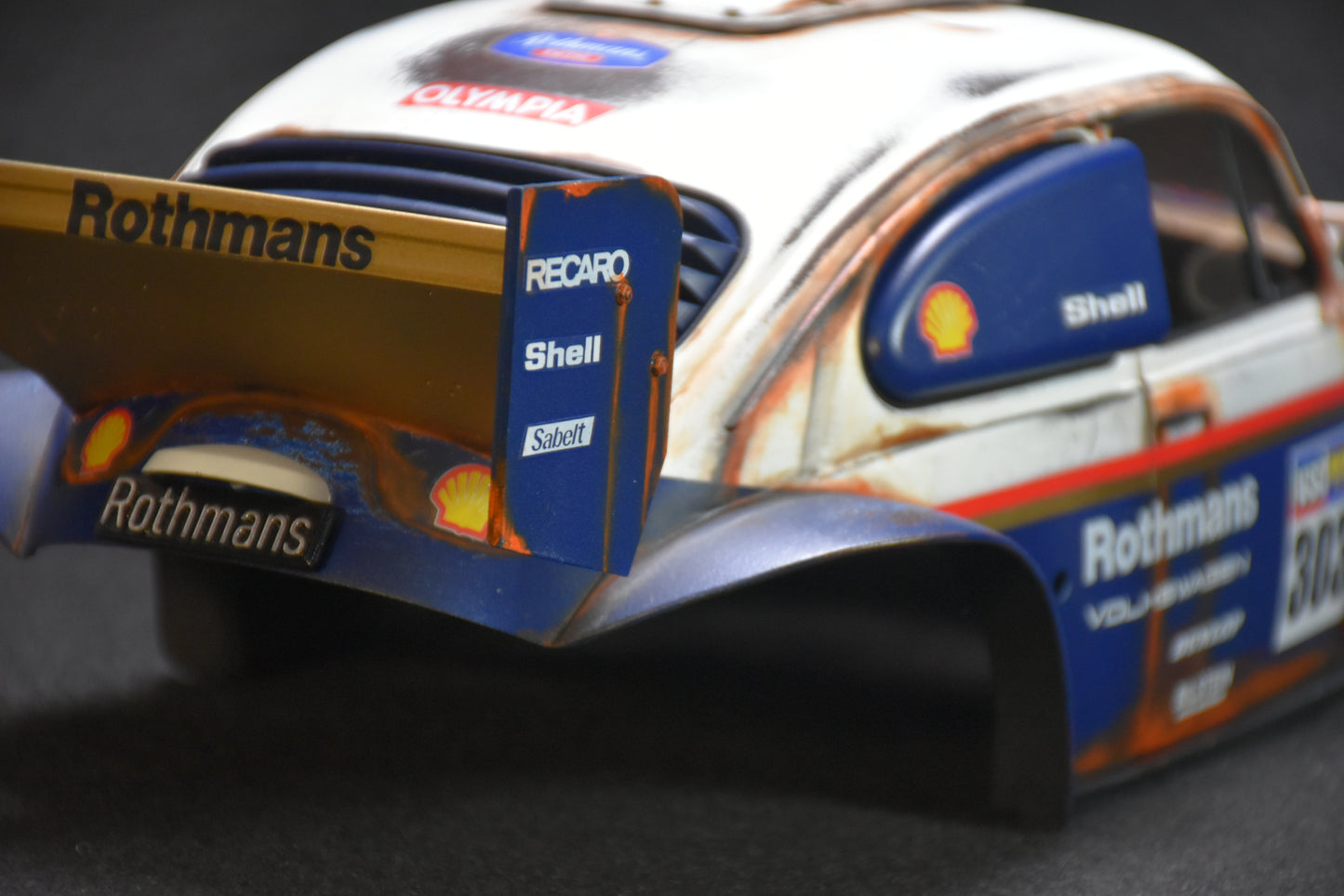 Tamiya BLITZER BEETLE 1/10 Custom Painted Body – Finished with Driver Figure (DAKAR ROTHMANS)
