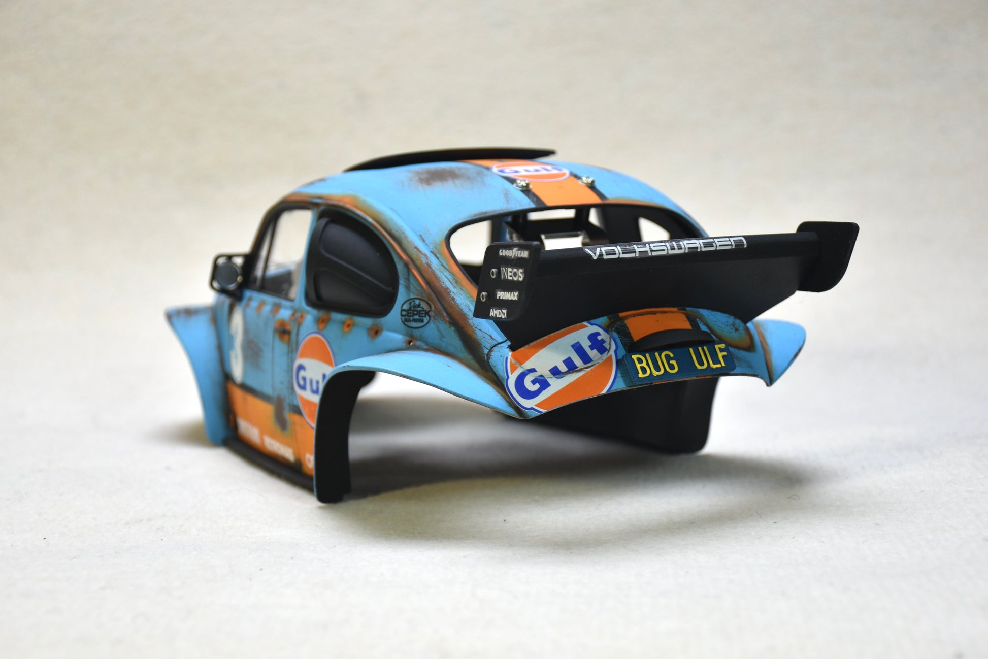Tamiya Sand Scorcher 1/10 Custom Painted Body – Finished with Driver Figure (BUGULF) - BOLIM RC CUSTOMS