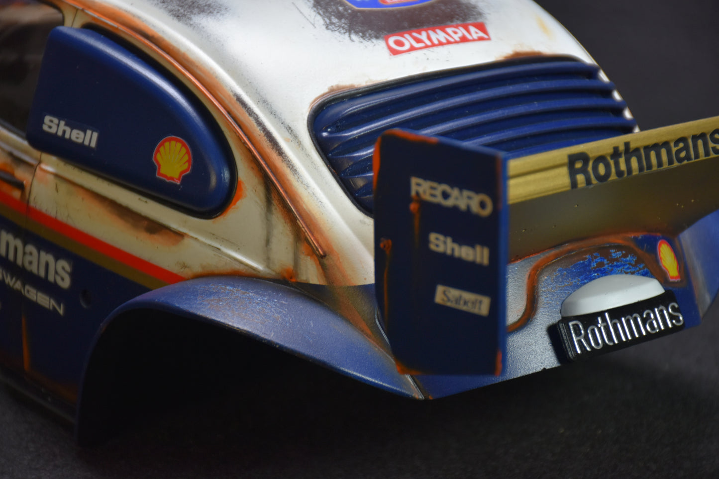 Tamiya BLITZER BEETLE 1/10 Custom Painted Body – Finished with Driver Figure (DAKAR ROTHMANS)