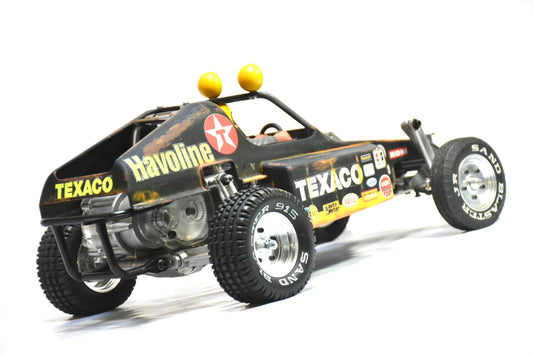 Tamiya BUGGY CHAMP 1/10 Custom Painted Body (TEXACO) – Finished with Driver Figure