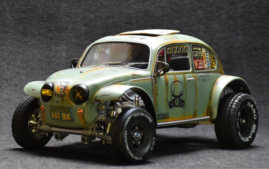 Tamiya Sand Scorcher 1/10 Custom Painted Body – Finished with Driver Figure (RAT BUG) - BOLIM RC CUSTOMS