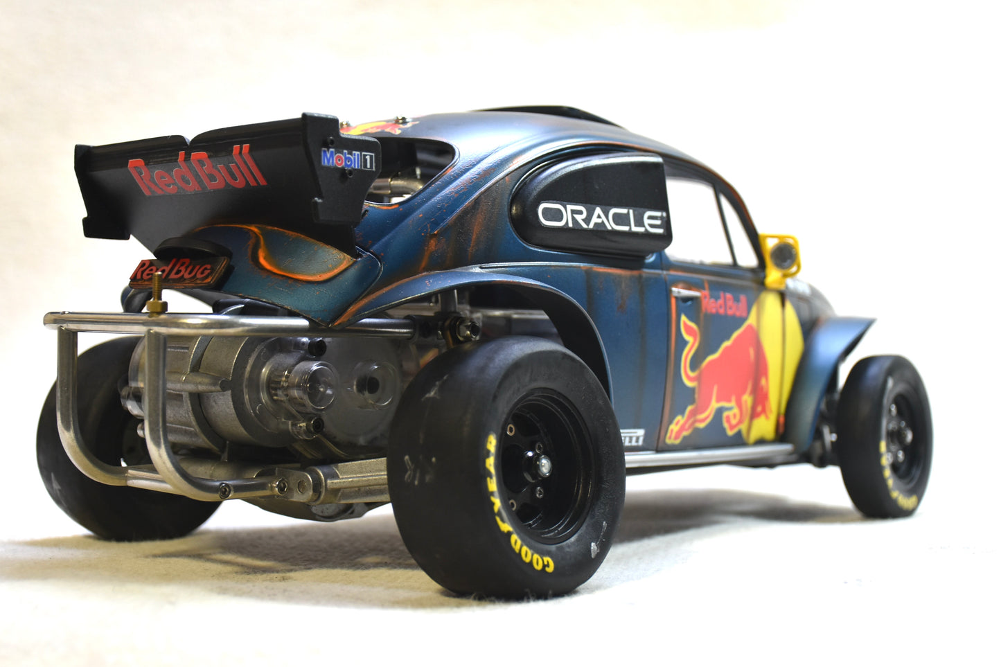 Tamiya Sand Scorcher 1/10 Custom Painted Body – Finished with Driver Figure (RED BUG) RED BULL LIVERY