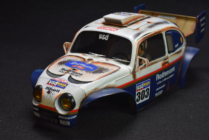 Tamiya BLITZER BEETLE 1/10 Custom Painted Body – Finished with Driver Figure (DAKAR ROTHMANS)