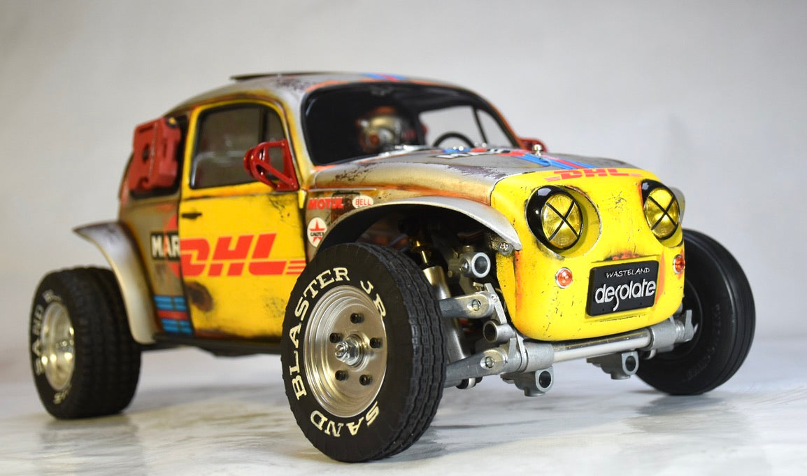 Tamiya Sand Scorcher 1/10 Custom Painted Body – Finished with Driver Figure (DESOLATE)