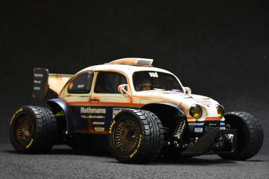 Tamiya BLITZER BEETLE 1/10 Custom Painted Body – Finished with Driver Figure (DAKAR ROTHMANS)