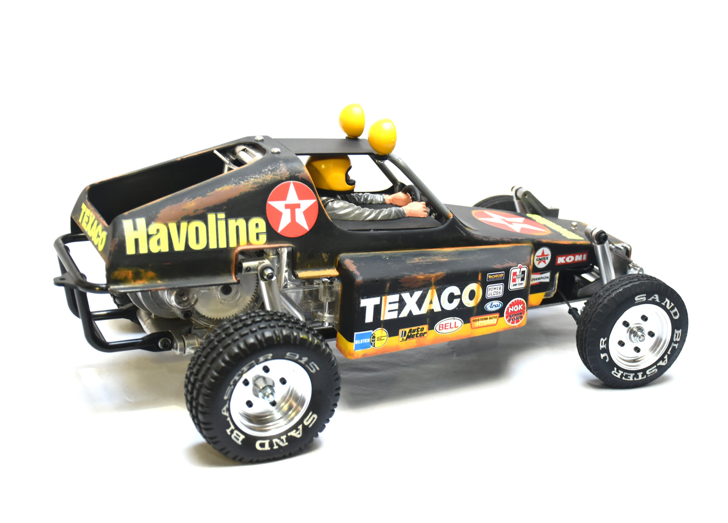Tamiya BUGGY CHAMP 1/10 Custom Painted Body (TEXACO) – Finished with Driver Figure