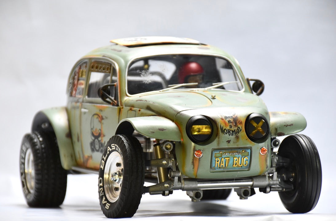 Tamiya Sand Scorcher 1/10 Custom Painted Body – Finished with Driver Figure (RAT BUG) - BOLIM RC CUSTOMS