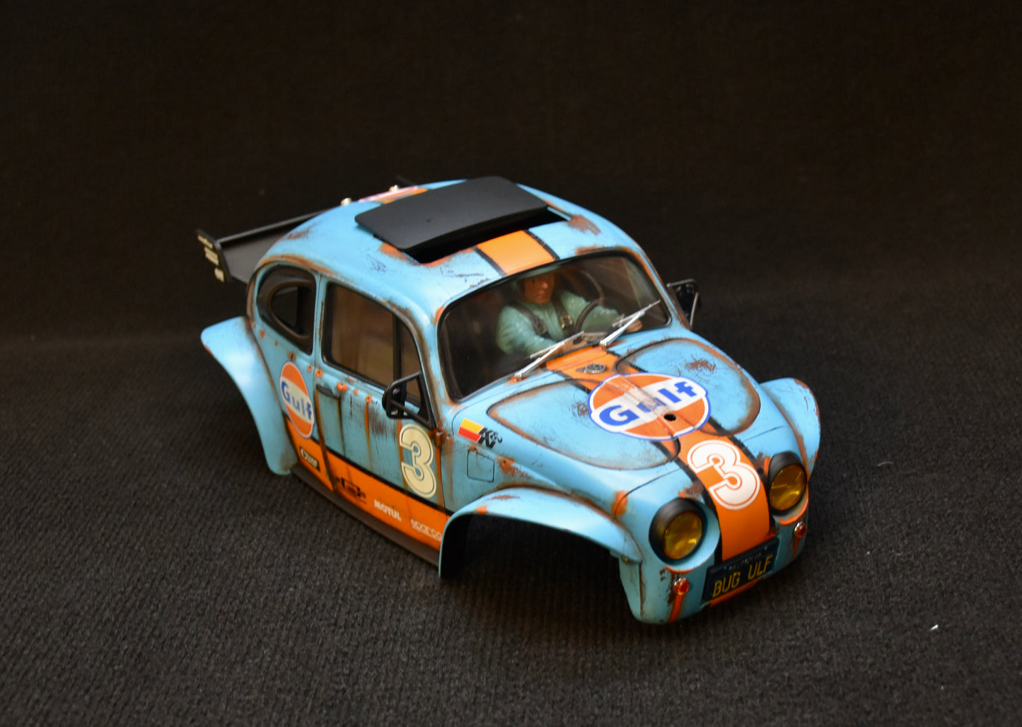 Tamiya Sand Scorcher 1/10 Custom Painted Body – Finished with Driver Figure (BUGULF)