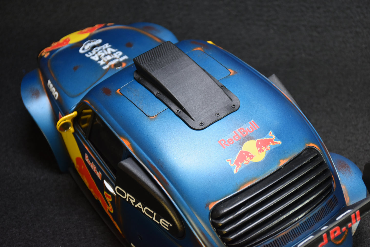 Tamiya BLITZER BEETLE 1/10 Custom Painted Body – Finished with Driver Figure (RED BULL LIVERY)