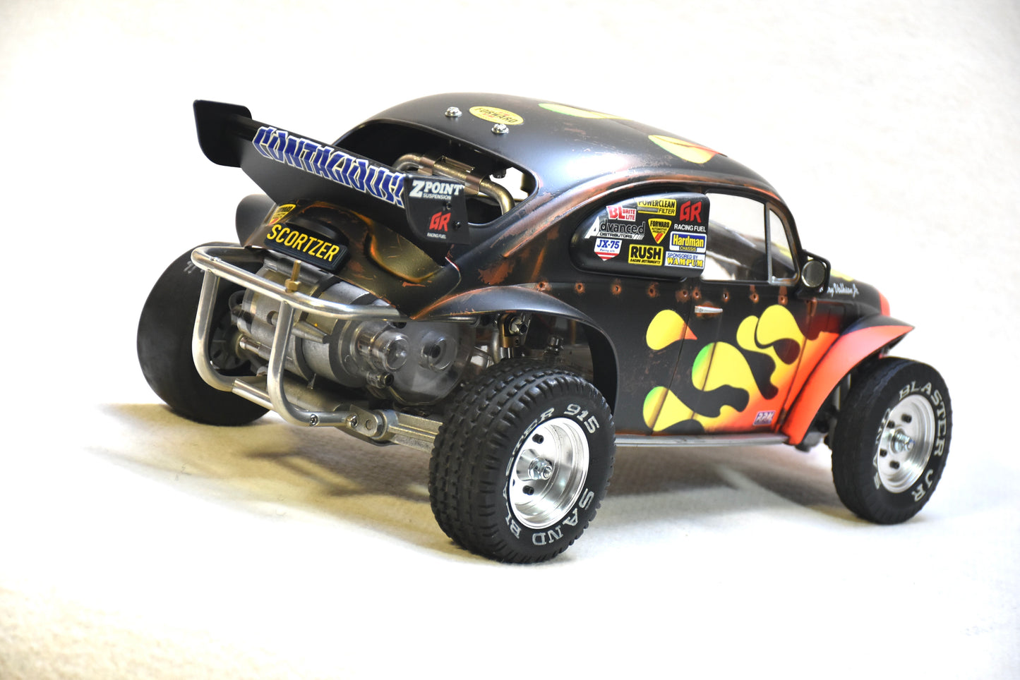 Tamiya Sand Scorcher 1/10 Custom Painted Body – Finished with Driver Figure (SCORTZER) - BOLIM RC CUSTOMS