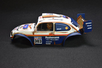Tamiya BLITZER BEETLE 1/10 Custom Painted Body – Finished with Driver Figure (DAKAR ROTHMANS)