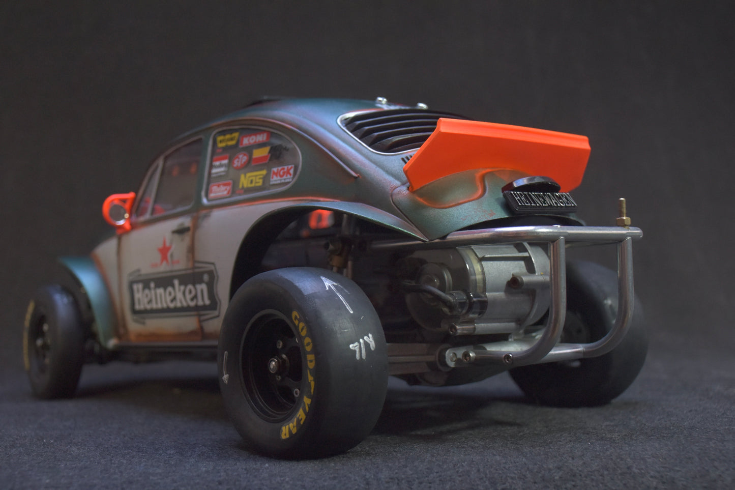 Tamiya Sand Scorcher 1/10 Custom Painted Body – Finished with Driver Figure (HEINEWAGEN)