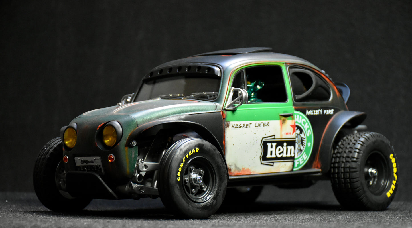 Tamiya Sand Scorcher 1/10 Custom Painted Body – Finished with Driver Figure (BUGOBLIN)