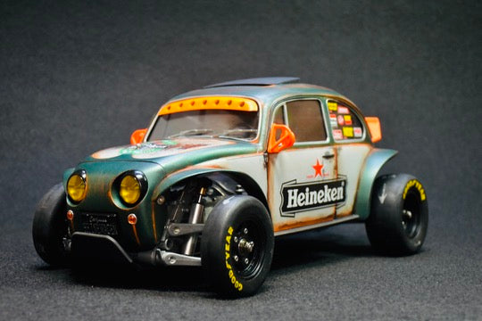 Tamiya Sand Scorcher 1/10 Custom Painted Body – Finished with Driver Figure (HEINEWAGEN)