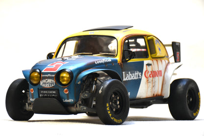 Carrosserie personnalisée peinte Tamiya Sand Scorcher 1/10 – Finition avec figurine de pilote (BUGANON)