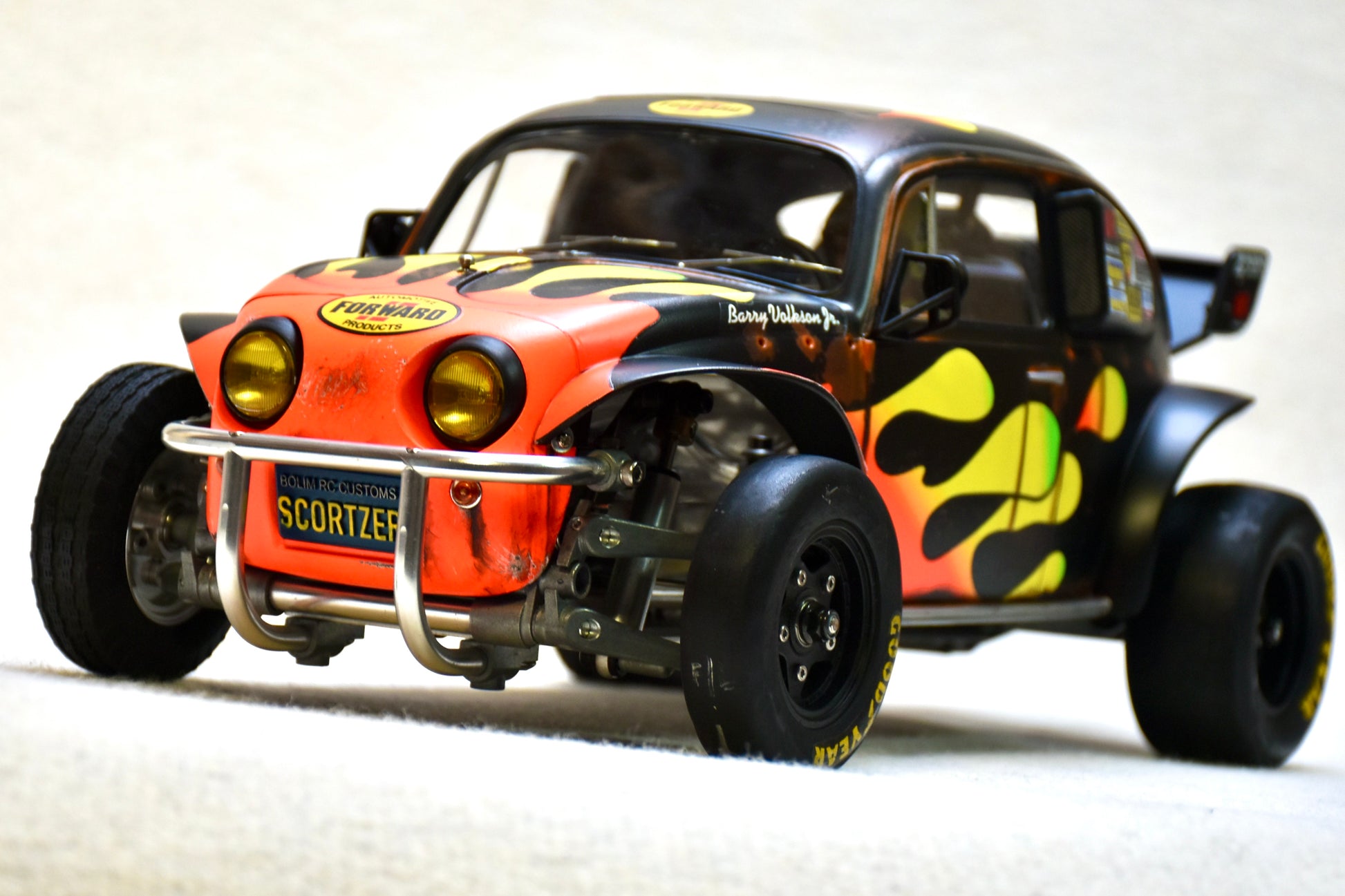 Tamiya Sand Scorcher 1/10 Custom Painted Body – Finished with Driver Figure (SCORTZER) - BOLIM RC CUSTOMS