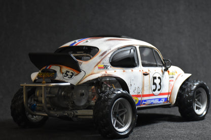 Tamiya Sand Scorcher 1/10 Custom Painted Body – Finished with Driver Figure (HERBUG) - (Minor Sticker Imperfection)