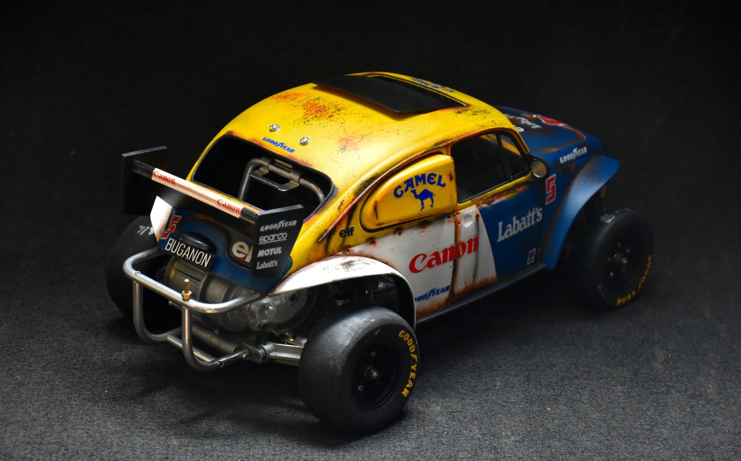 Tamiya Sand Scorcher 1/10 Custom Painted Body – Finished with Driver Figure (BUGANON)