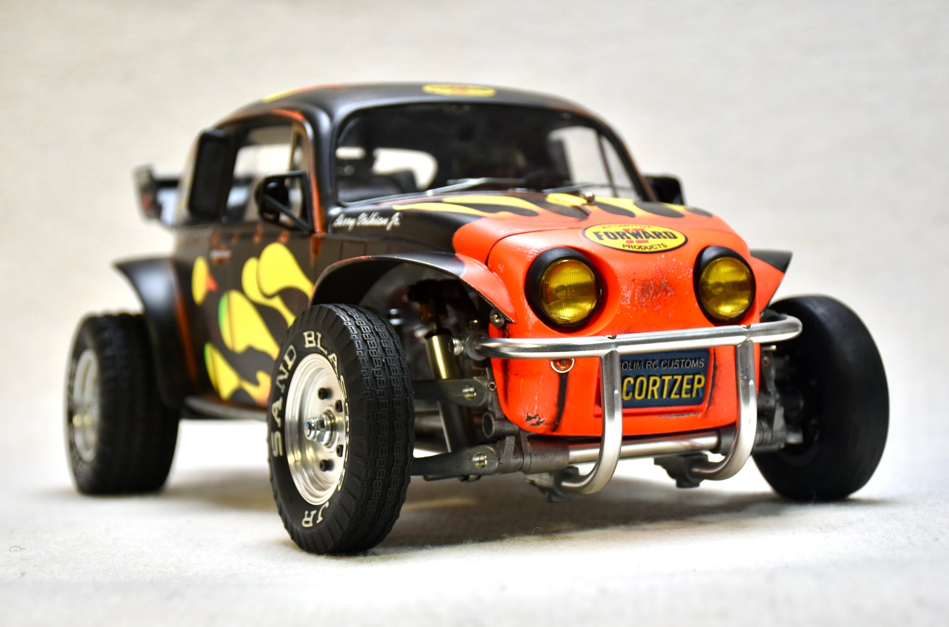 Tamiya Sand Scorcher 1/10 Custom Painted Body – Finished with Driver Figure (SCORTZER) - BOLIM RC CUSTOMS