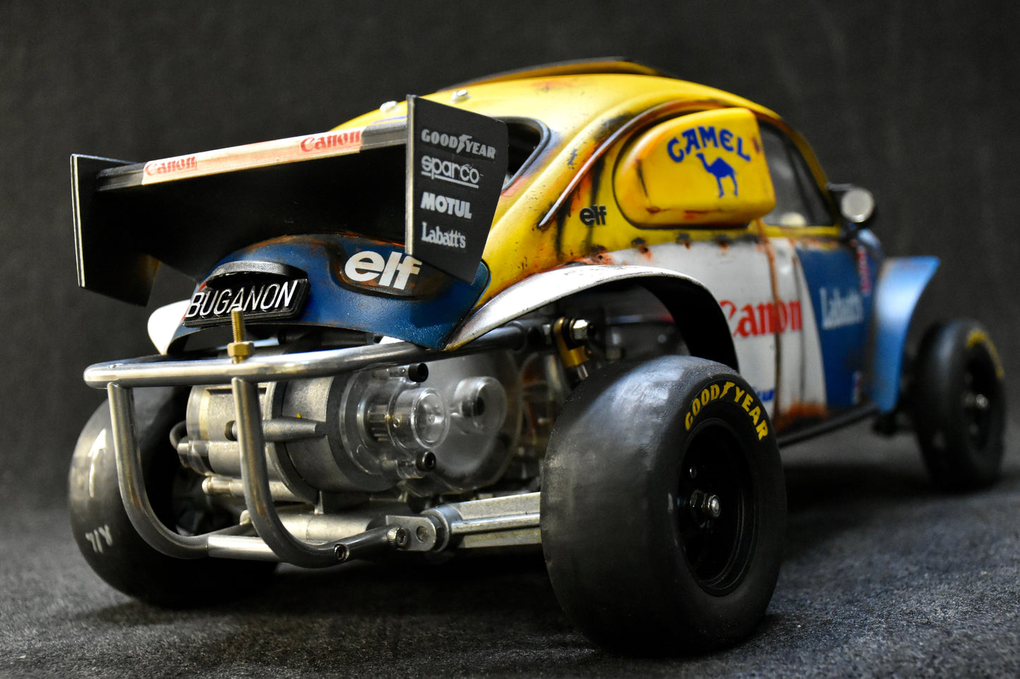 Tamiya Sand Scorcher 1/10 Custom Painted Body – Finished with Driver Figure (BUGANON)