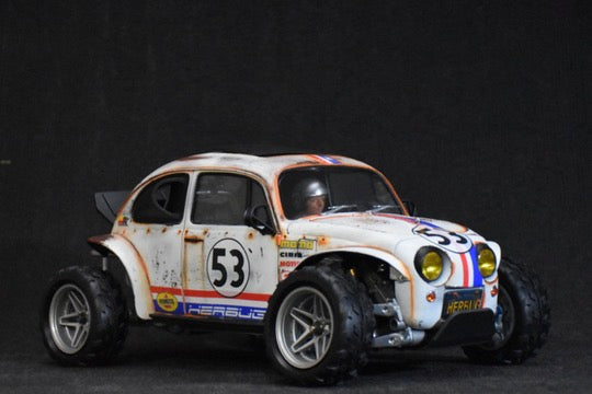Tamiya Sand Scorcher 1/10 Custom Painted Body – Finished with Driver Figure (HERBUG) - (Minor Sticker Imperfection)