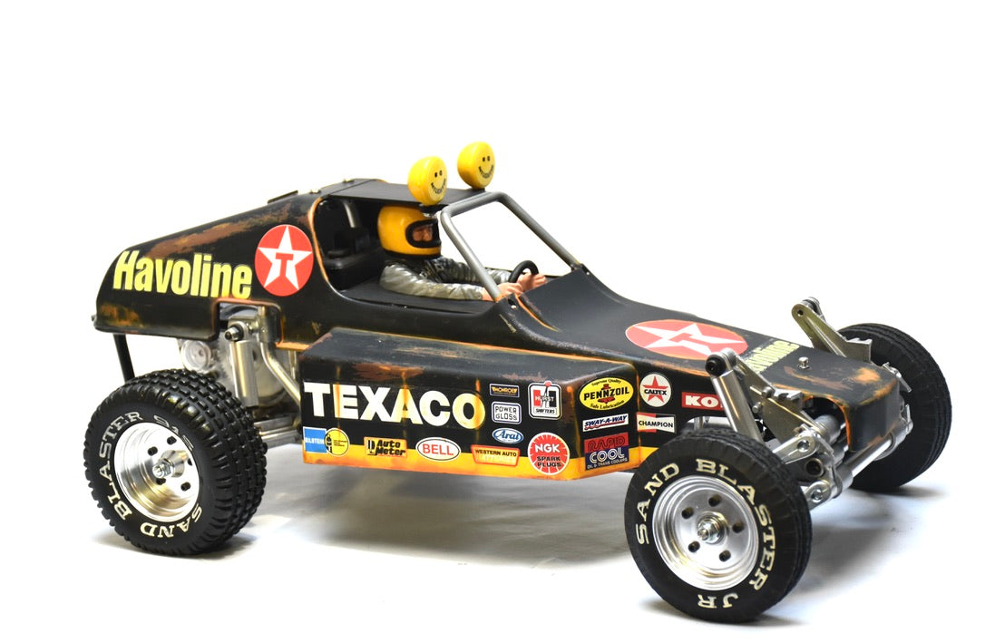 Tamiya BUGGY CHAMP 1/10 Custom Painted Body (TEXACO) – Finished with Driver Figure