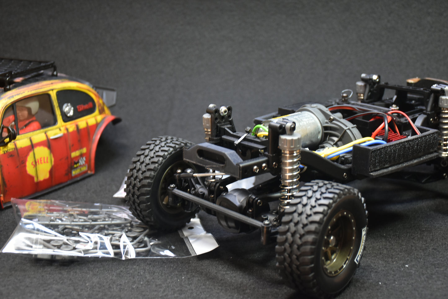 Custom-Built Tamiya CC-02 4WD Chassis with Sand Scorcher Body