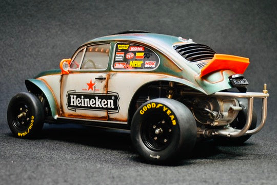 Tamiya Sand Scorcher 1/10 Custom Painted Body – Finished with Driver Figure (HEINEWAGEN)