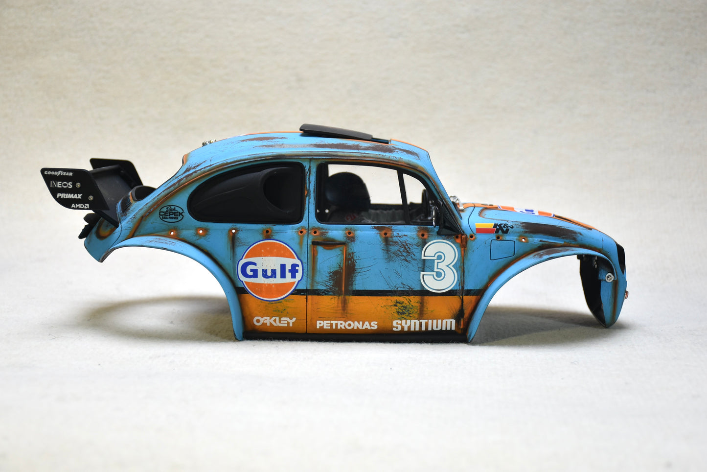 Tamiya Sand Scorcher 1/10 Custom Painted Body – Finished with Driver Figure (BUGULF) - BOLIM RC CUSTOMS