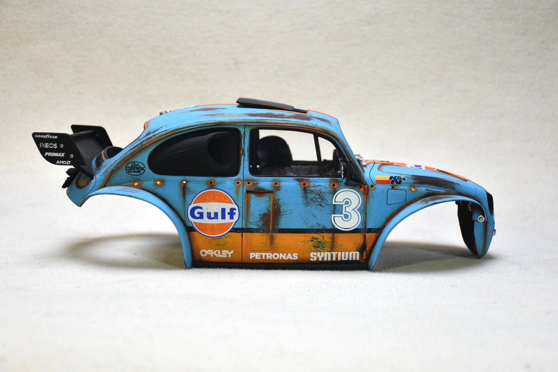 Tamiya Sand Scorcher 1/10 Custom Painted Body – Finished with Driver Figure (BUGULF) - BOLIM RC CUSTOMS