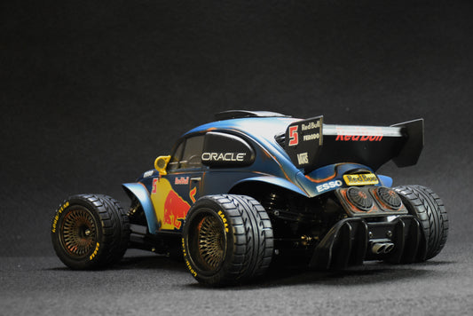 Tamiya BLITZER BEETLE 1/10 Custom Painted Body – Finished with Driver Figure (RED BULL LIVERY)