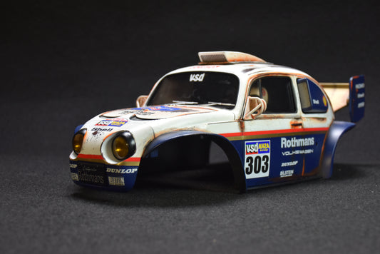 Tamiya BLITZER BEETLE 1/10 Custom Painted Body – Finished with Driver Figure (DAKAR ROTHMANS)