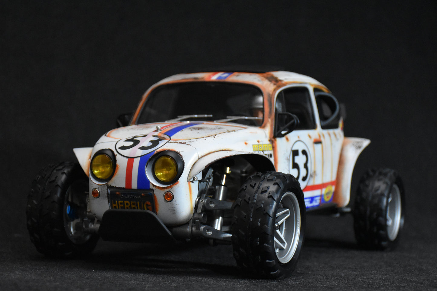 Tamiya Sand Scorcher 1/10 Custom Painted Body – Finished with Driver Figure (HERBUG) - (Minor Sticker Imperfection)
