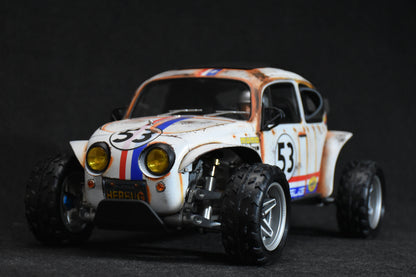 Tamiya Sand Scorcher 1/10 Custom Painted Body – Finished with Driver Figure (HERBUG) - (Minor Sticker Imperfection)