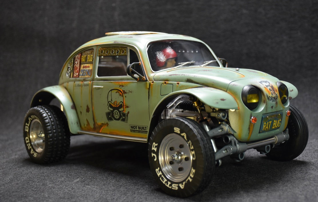Tamiya Sand Scorcher 1/10 Custom Painted Body – Finished with Driver Figure (RAT BUG) - BOLIM RC CUSTOMS