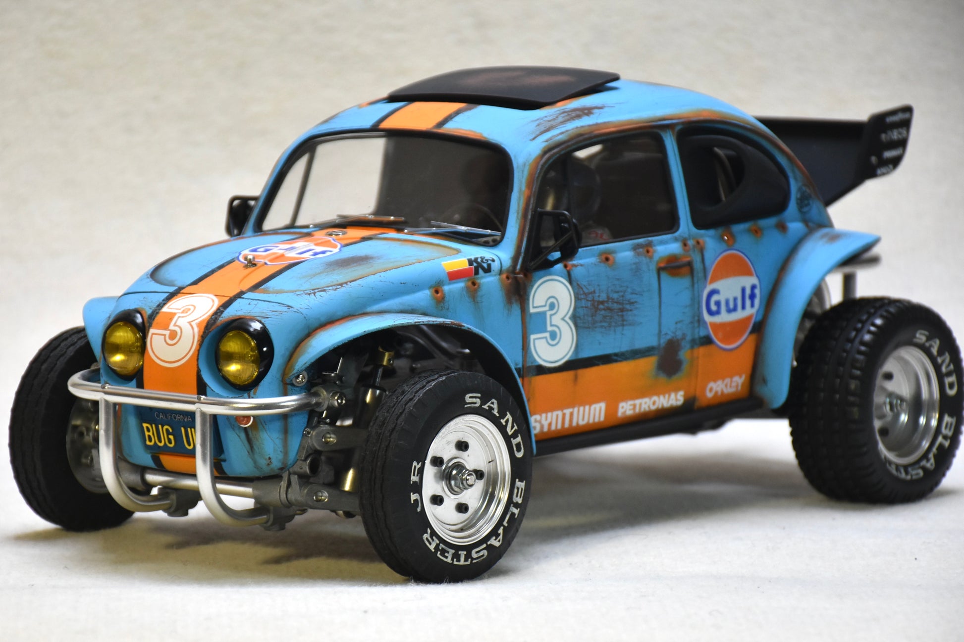 Tamiya Sand Scorcher 1/10 Custom Painted Body – Finished with Driver Figure (BUGULF) - BOLIM RC CUSTOMS