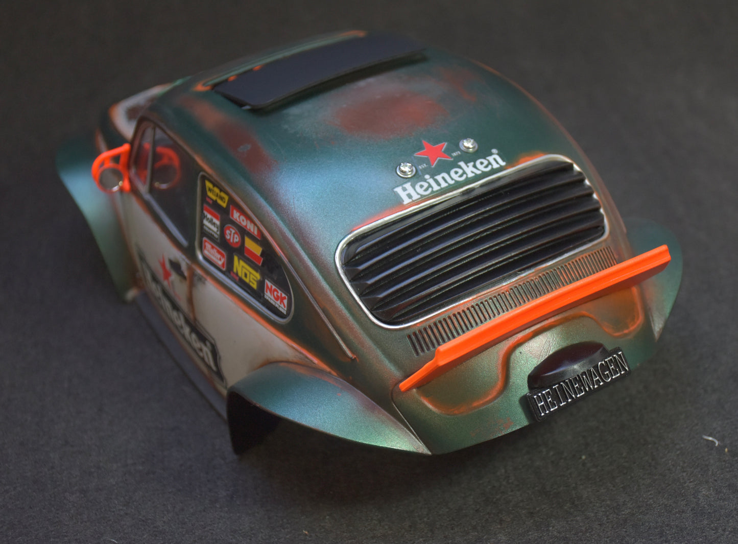 Tamiya Sand Scorcher 1/10 Custom Painted Body – Finished with Driver Figure (HEINEWAGEN)