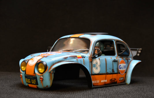 Tamiya Sand Scorcher 1/10 Custom Painted Body – Finished with Driver Figure (BUGULF)