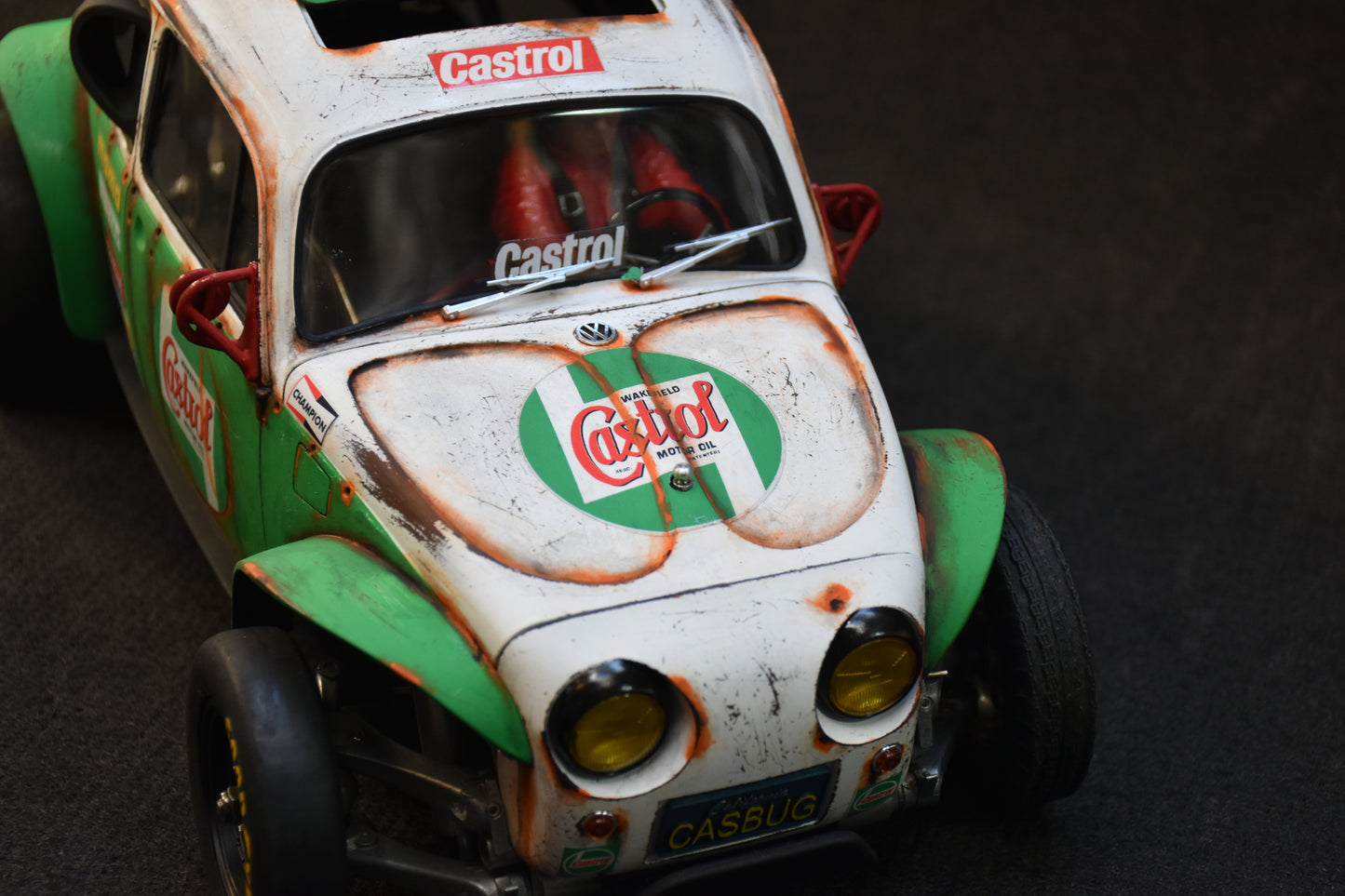 Tamiya Sand Scorcher 1/10 Custom Painted Body – Finished with Driver Figure (CASBUG)