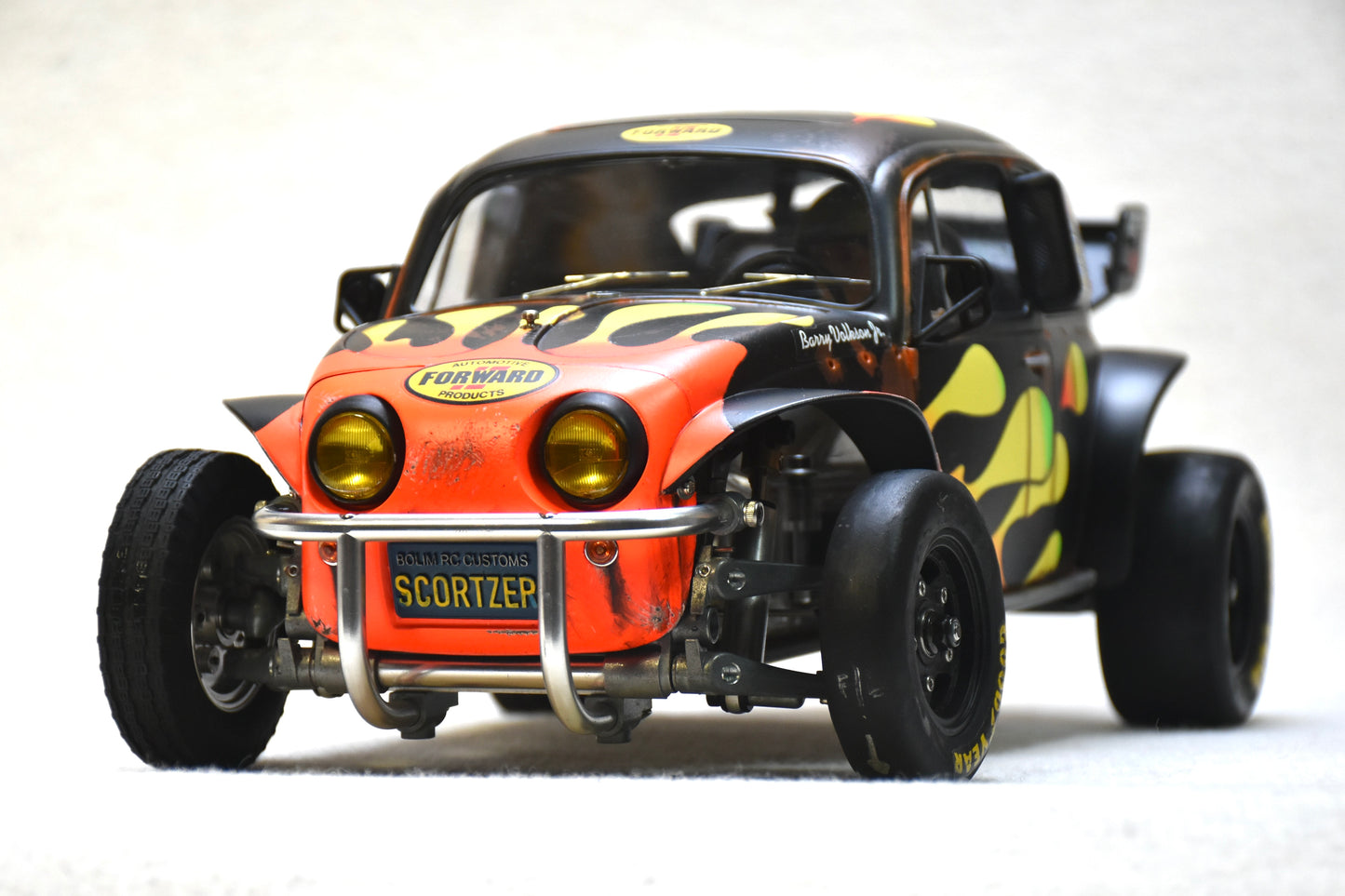Tamiya Sand Scorcher 1/10 Custom Painted Body – Finished with Driver Figure (SCORTZER) - BOLIM RC CUSTOMS
