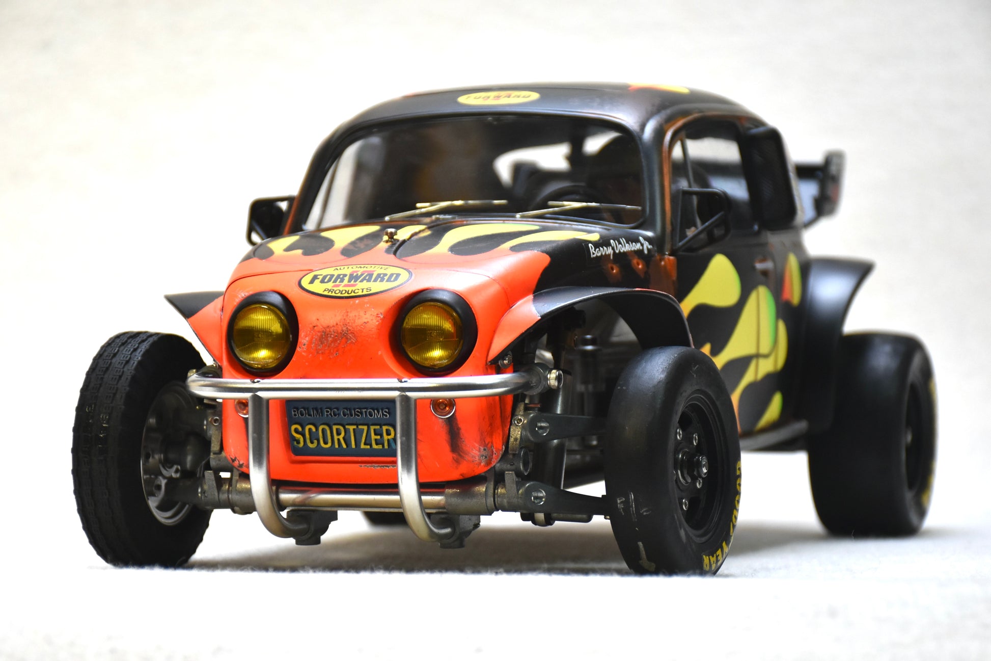 Tamiya Sand Scorcher 1/10 Custom Painted Body – Finished with Driver Figure (SCORTZER) - BOLIM RC CUSTOMS