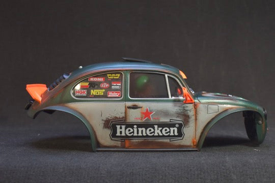 Tamiya Sand Scorcher 1/10 Custom Painted Body – Finished with Driver Figure (HEINEWAGEN)