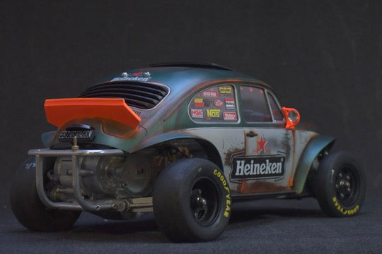 Tamiya Sand Scorcher 1/10 Custom Painted Body – Finished with Driver Figure (HEINEWAGEN)