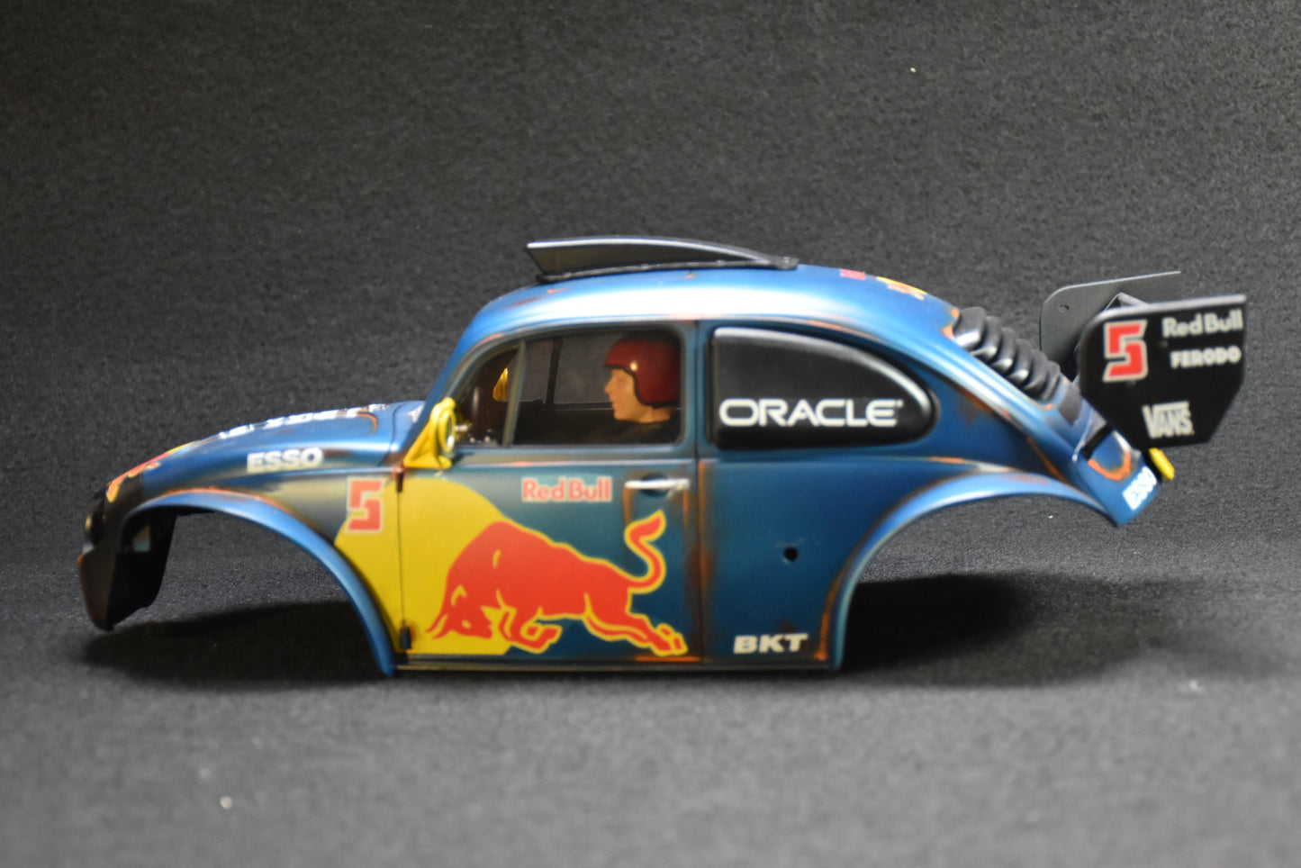Tamiya BLITZER BEETLE 1/10 Custom Painted Body – Finished with Driver Figure (RED BULL LIVERY)
