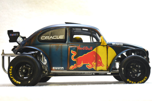 Tamiya Sand Scorcher 1/10 Custom Painted Body – Finished with Driver Figure (RED BUG) RED BULL LIVERY