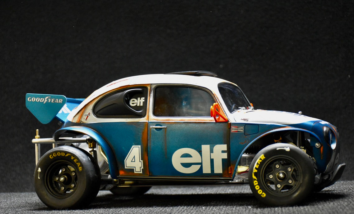 Tamiya Sand Scorcher 1/10 Custom Painted Body – Finished with Driver Figure (Tyrrell p34 tribute)