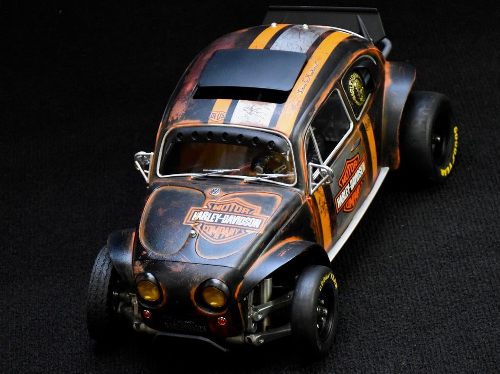 Tamiya Sand Scorcher 1/10 Custom Painted Body – Finished with Driver Figure (HARLEYWAGEN)