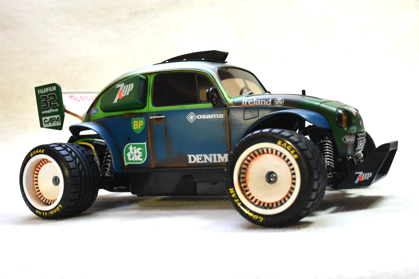 WAGUP  - Custom-Built Tamiya Blitzer Beetle – 1/10 RC Buggy (7UP LIVERY)